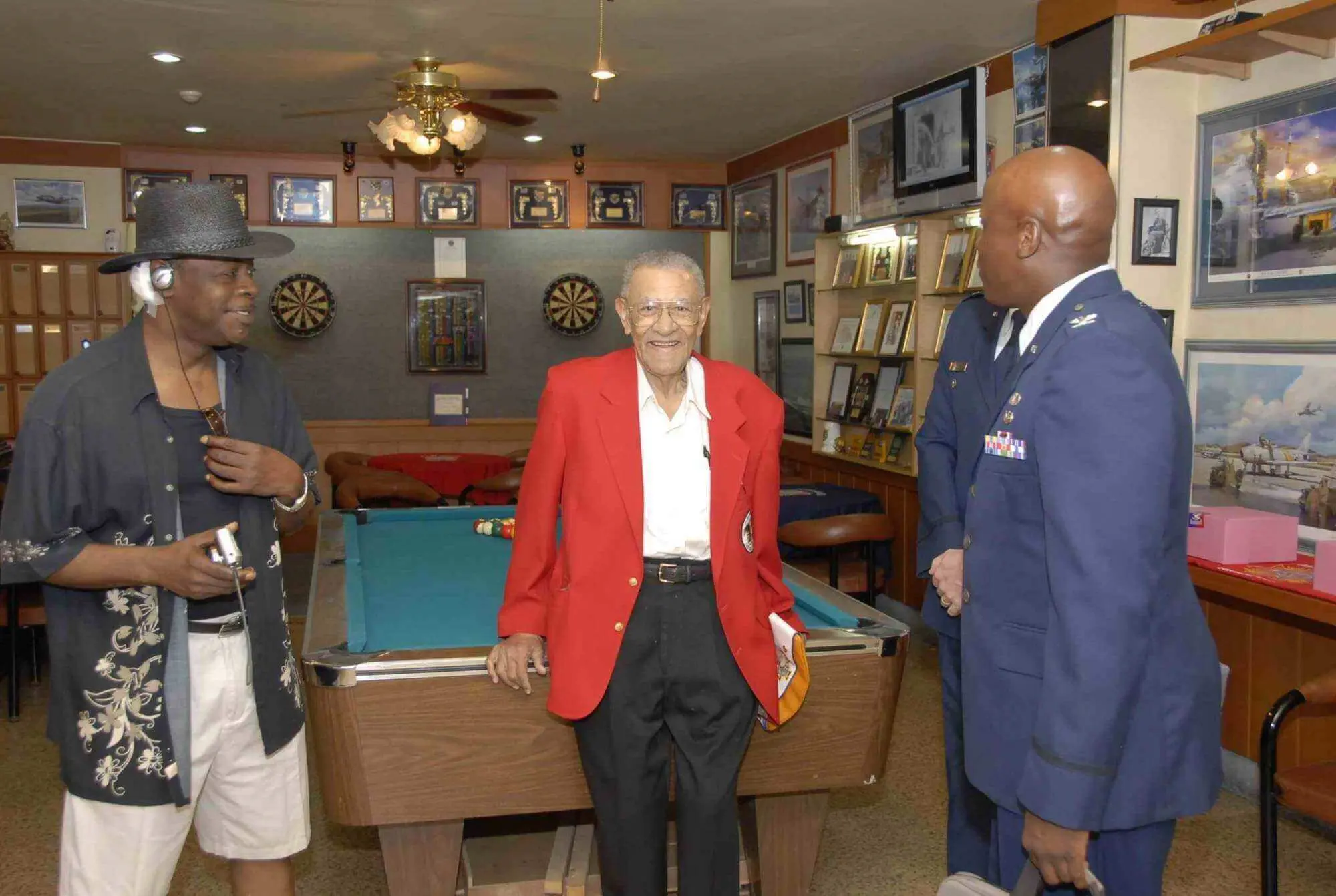 MSgt (Ret) Price's Tuskegee Airmen Wall dedication at post home in 2008, then VFW Post 10216